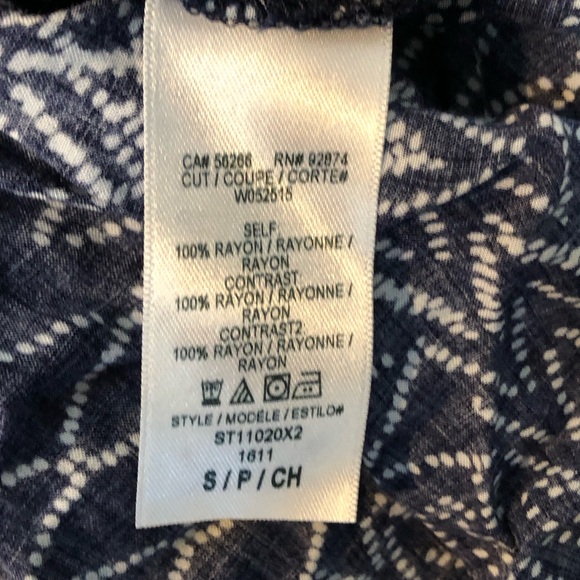 Splendid Navy and White Tank Geometric Design with a Tie Back - Picture 8 of 12